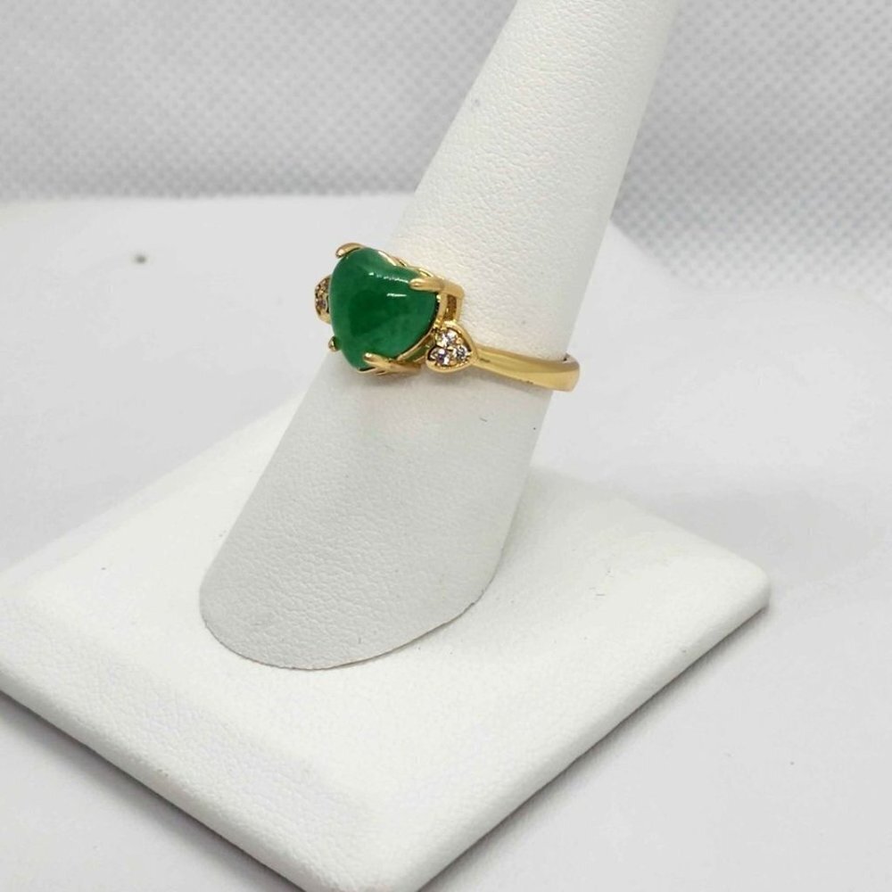 Brand NEW   Jade Hearts  Ring - Picture 2 of 4